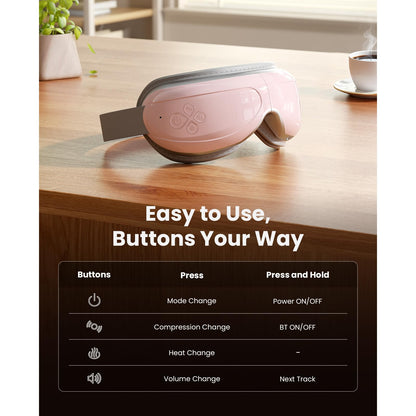 BOB AND BRAD Eye Massager FSA Eligible/HSA Eligible, EyeOasis 2 Heated Eye Mask for Migraines with Music, Smart Migraine Massager Reduce Dry Eyes Improve Sleep, Birthday Gifts for Women Men Mom Dad