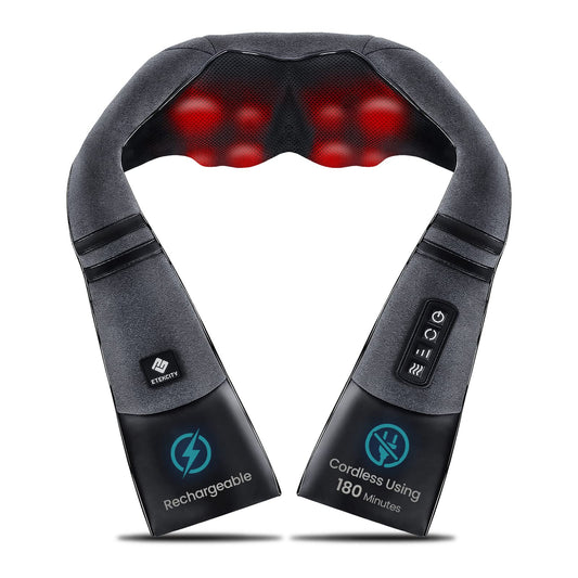 Etekcity FSA HSA Eligible Cordless Neck Massager with Heat for Pain Relief Deep Tissue, FSA Wearables, Rechargeable Shiatsu Back Shoulder Massage Tool, Best Gift for Mother, Father, Women, Men