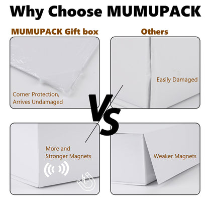 MUMUPACK White Large Gift Boxes With Lids Includes Ribbon And Diy Printable Sticker Paper, Bridesmaid & Wedding Proposal Box, Magnetic Gift Box Sphere