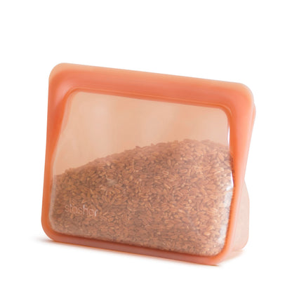 Stasher Premium Silicone Reusable Food Storage Stand-Up Mid Bag, Clear, Microwave, Sous Vide, Dishwasher, Oven and Freezer Safe, BPA Free, Leak-free, Eco-friendly, 56 Oz