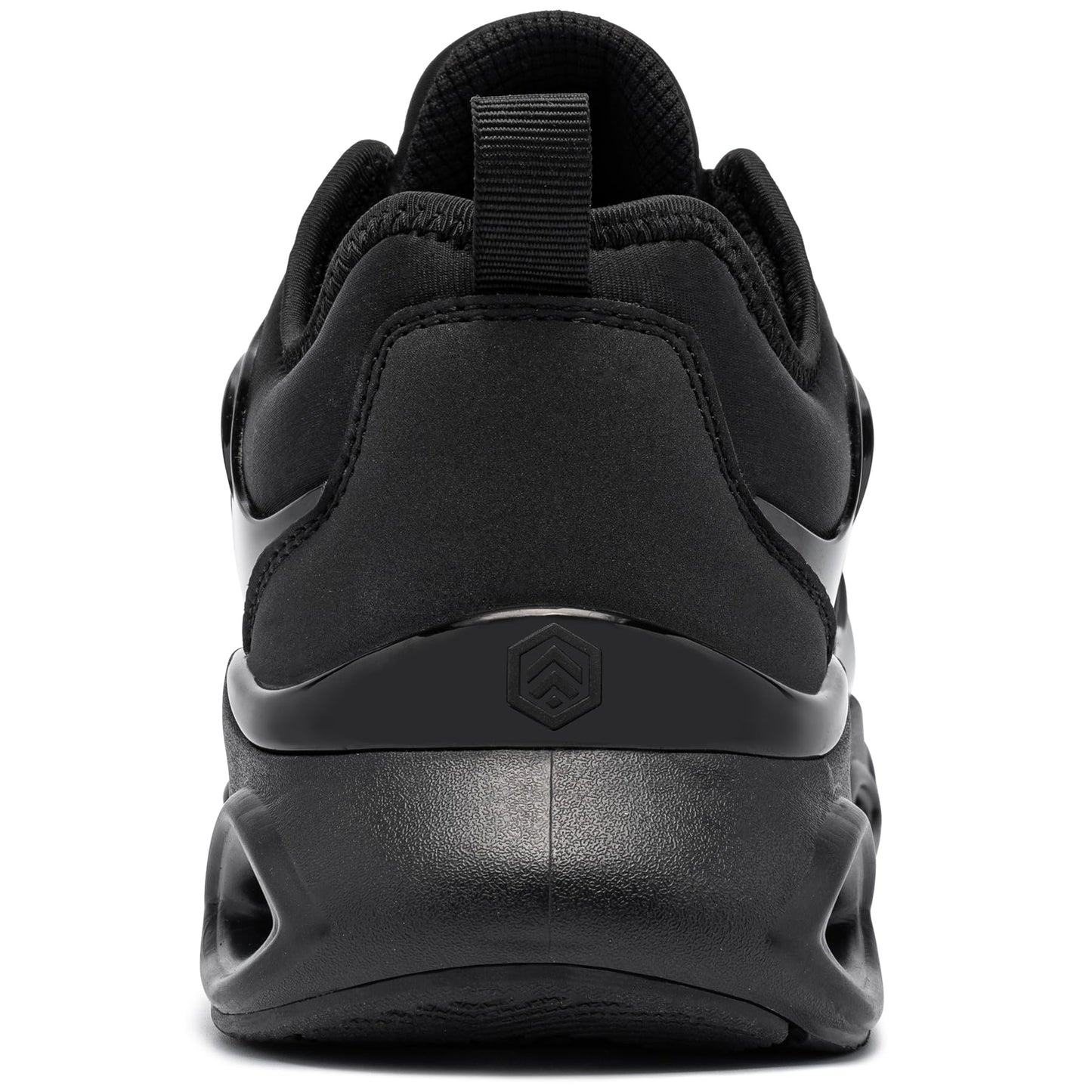 LARNMERN Steel Toe Cap Trainers Mens Safety Trainers Lightweight Safety Shoes Cushioning Fashion Breathable Comfortable Work Shoes (Black,9 UK)