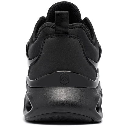 LARNMERN Steel Toe Cap Trainers Mens Safety Trainers Lightweight Safety Shoes Cushioning Fashion Breathable Comfortable Work Shoes (Black,9 UK)