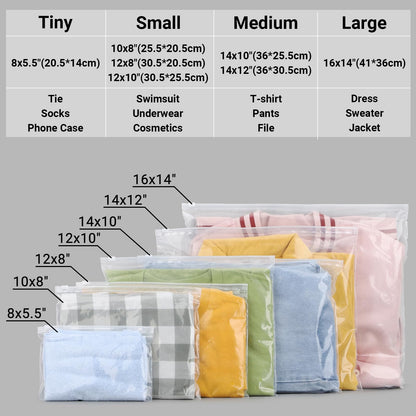 Svaldo Swimsuit Bags Storage Clear, Clothing Packaging Bags for Bikini, Swimwear, Bathing Suit Storage, T Shirt Packaging, 10x8 inch, Pack of 25, 3 Mil with Vent Holes