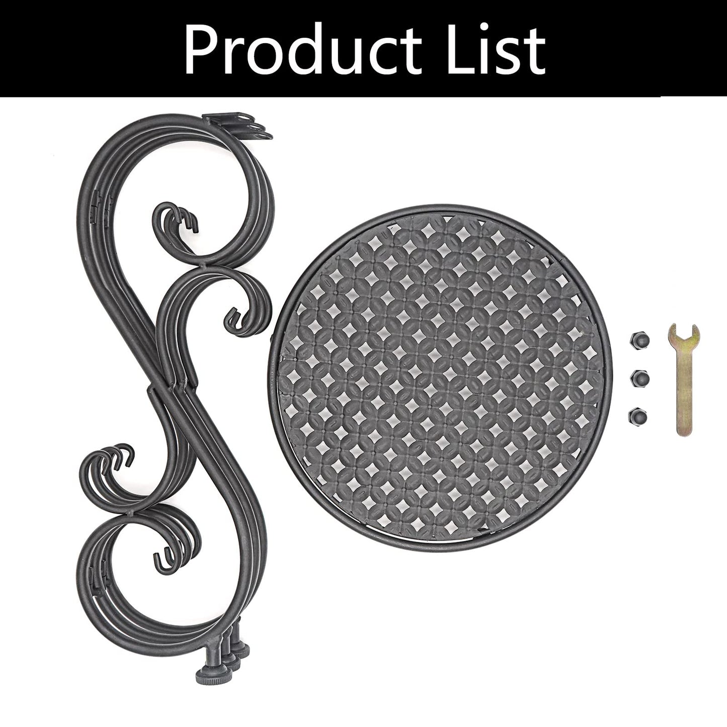 NAKUPE Plant Stand Indoor & Outdoor Flower Pot Stand 17" Tall Metal Plant Table,Single Planter Holder for Patio, Porch, Corner, Garden Decor, Balcony, Black(1 Pack)