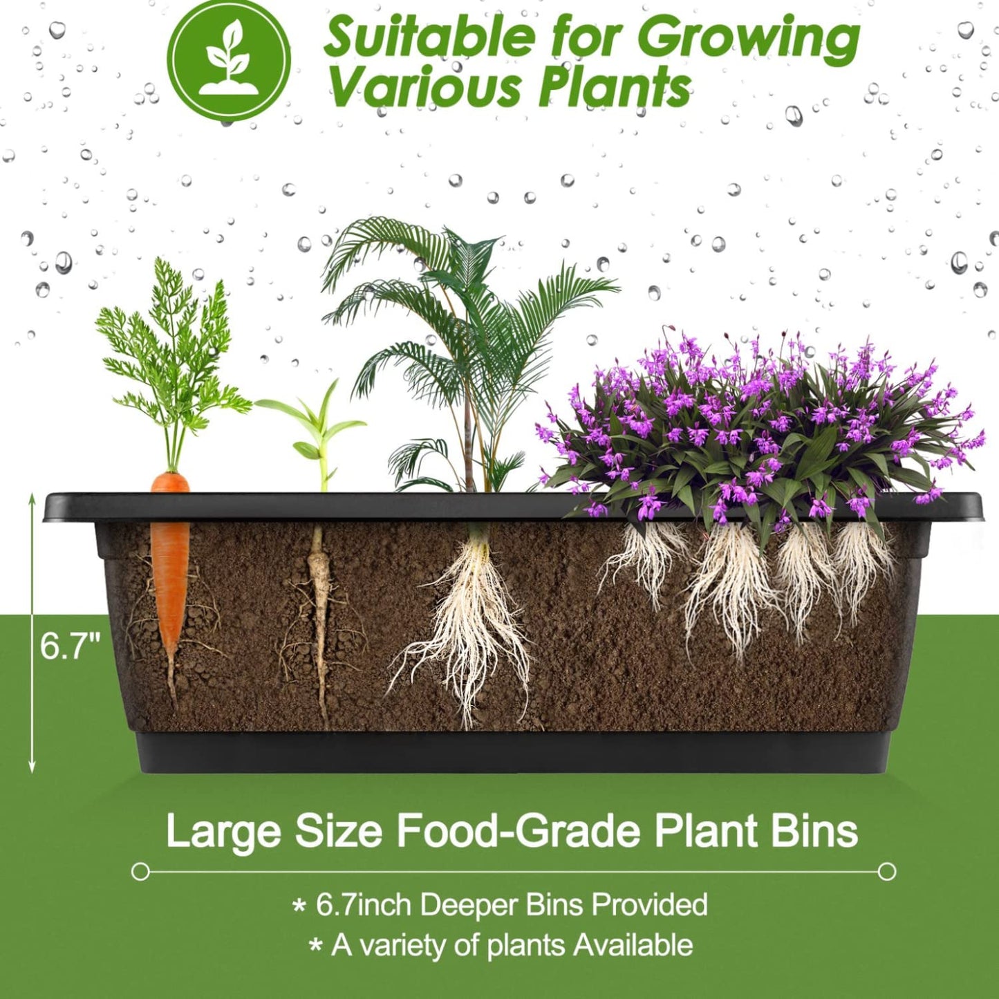 SEJOV 4FT Vertical Raised Garden Bed, 5-Tier Vertical Garden Planter with Drainage System, Larger Elevated Planter Box for Herb Vegetables Flowers Indoor Outdoor Planters (Black with Lockable Wheels)