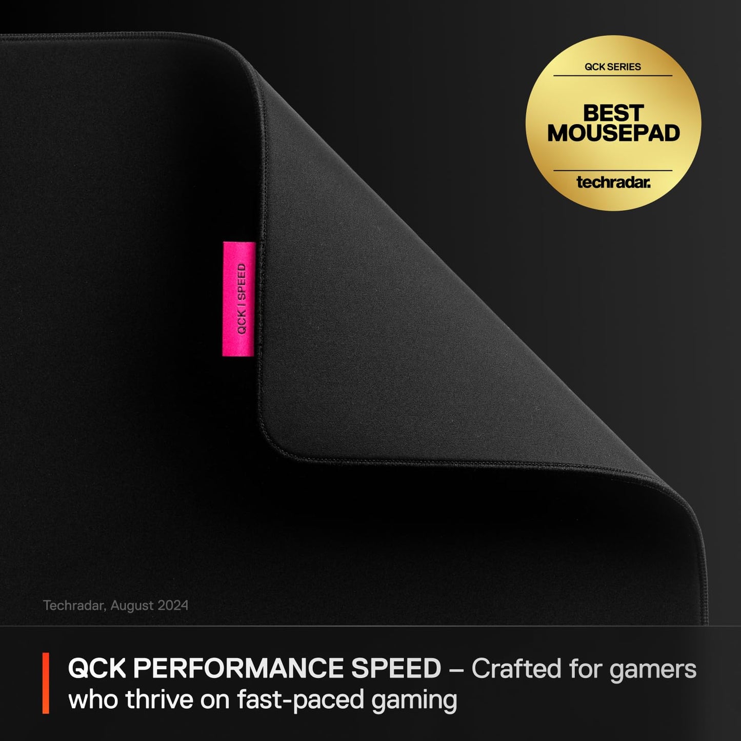 SteelSeries QcK L Performance Speed Gaming Mousepad — Extra Density for a Smooth Glide — Low-Profile Edge Stitching — Non-Slip Neoprene Rubber Base — 16.54 x 19.29 inch — FPS, MOBAs, RTS, MMO
