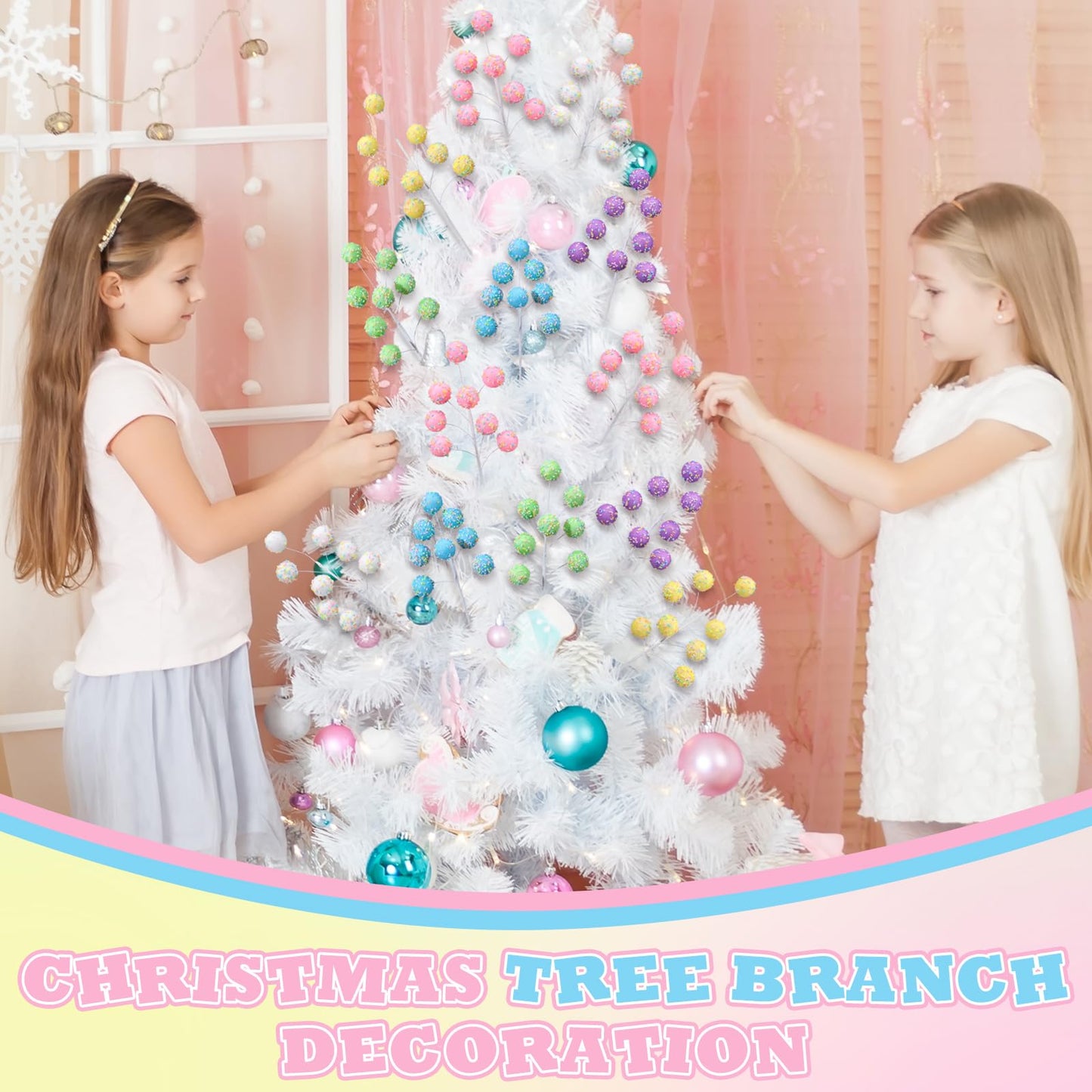 Daifunli 12 Pcs Pastel Christmas Decorations 12 Inch Candy Cane Christmas Tree Picks Macaron Lollipop Picks Candy Ornaments for Xmas Tree Topper Vase Filler Wreath DIY Crafts Home Decor Gifts