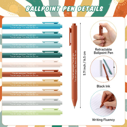 Janlaugh 20 Pcs Mental Health Gifts for Women Men Self Care Items Bulk Include 10 Mental Health Notebook with Sticky Note 10 Positive Pens Affirmation Journals Wellness Gifts for Coworkers Teachers