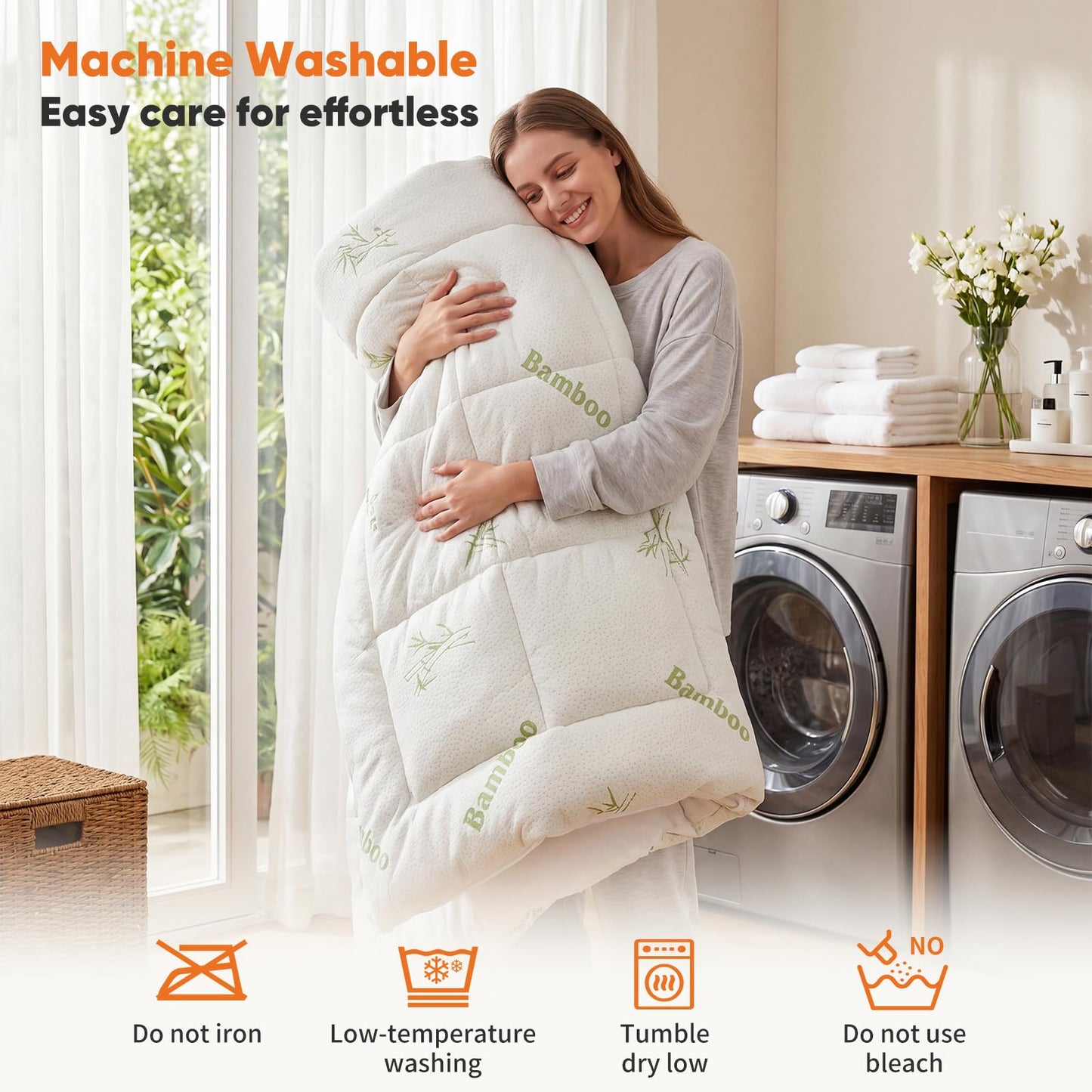 OLIXIS Mattress Topper King, Bamboo Viscose Ultra Soft Mattress Protector with Stretchable Pockets, Cooling Pillow Top Mattress Pad Breathable, Mattress Cover for Back Pain Relief, Hot Sleepers