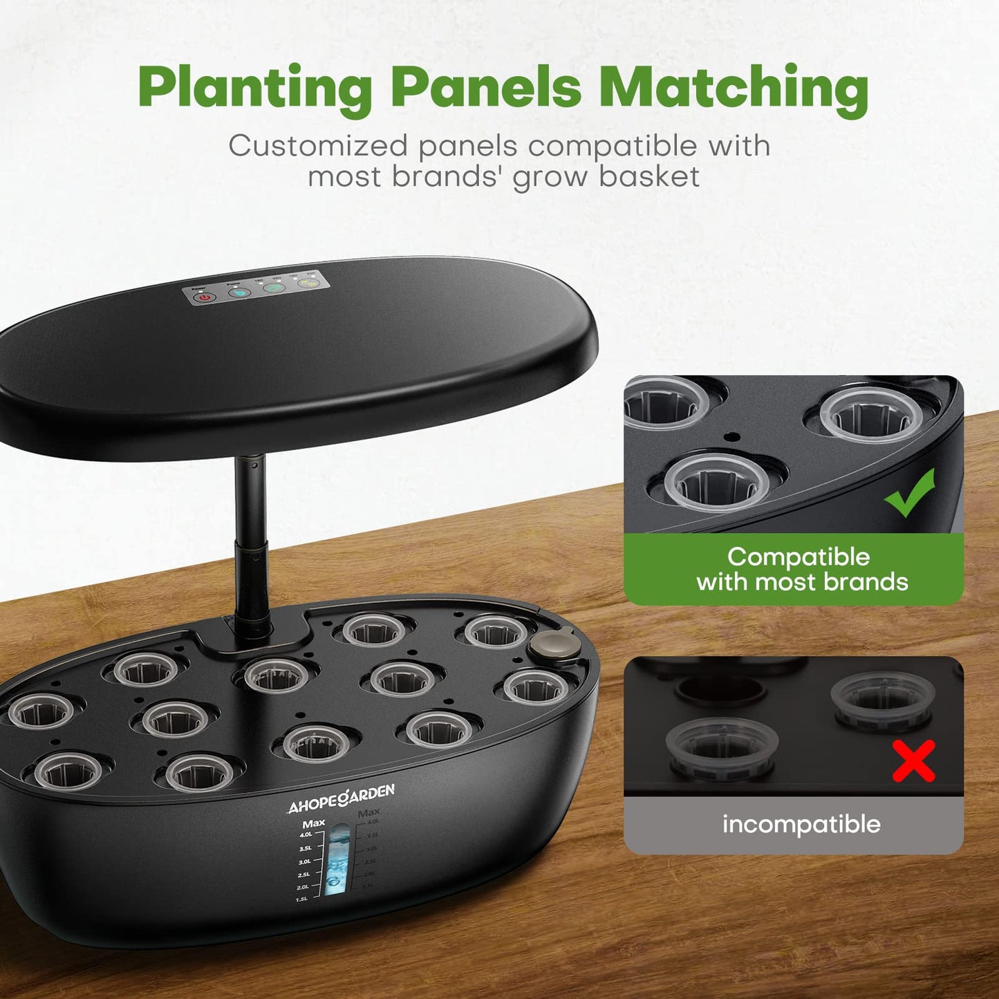 Ahopegarden Indoor Garden Hydroponics Growing System: 12 Pods Plant Germination Kit Garden Kit Growth Lamp Countertop with LED Grow Light Hydrophonic Planter Grower Harvest Vegetable Lettuce