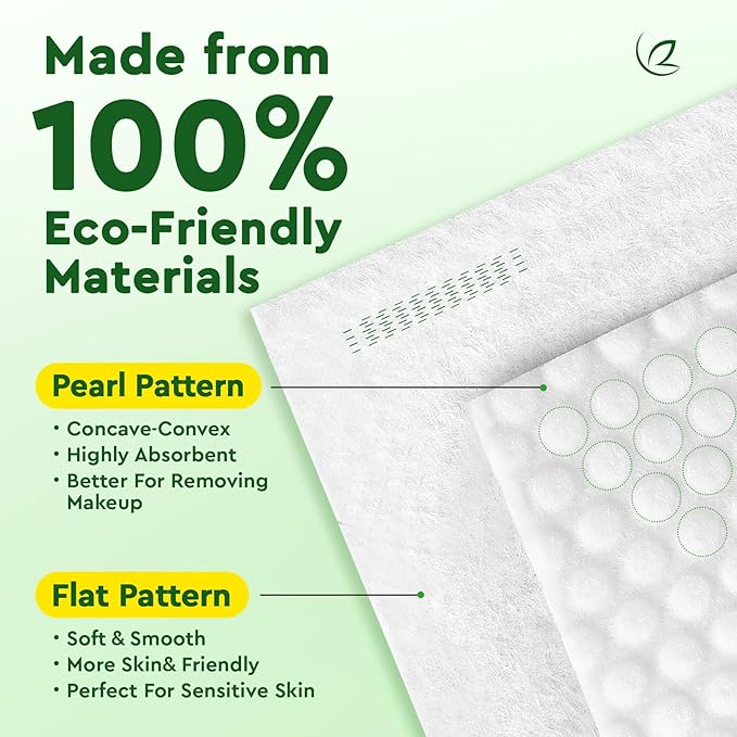 Elvira 100 Count Disposable Face Towels, Biodegradable Skincare Facial