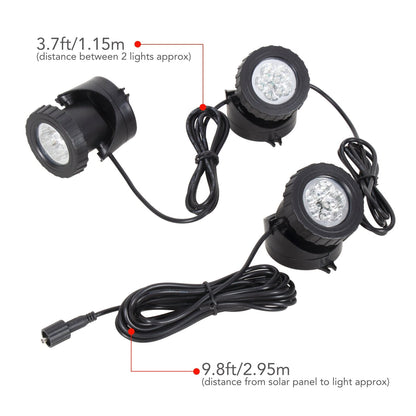 NATPOW Solar Pond Lights, Submersible Pond Light with 3 Lamps 18 LEDs Landscape Spotlight Underwater Lights IP68 Waterproof Amphibious Lighting Light for Garden,Outdoor(Long Press 3S to Turn on)
