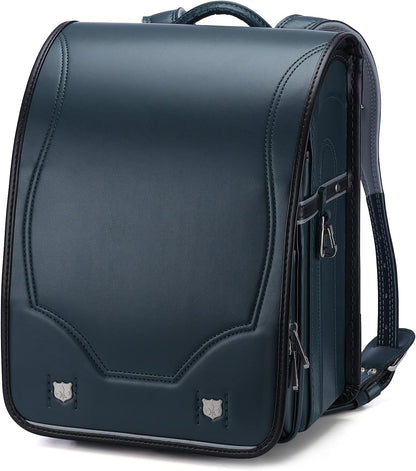 Baobab's wish Ransel Randoseru Backpack Semi-automatic satchel Japanese school bag for girls and boys PU leather bab-rng28 (Green)