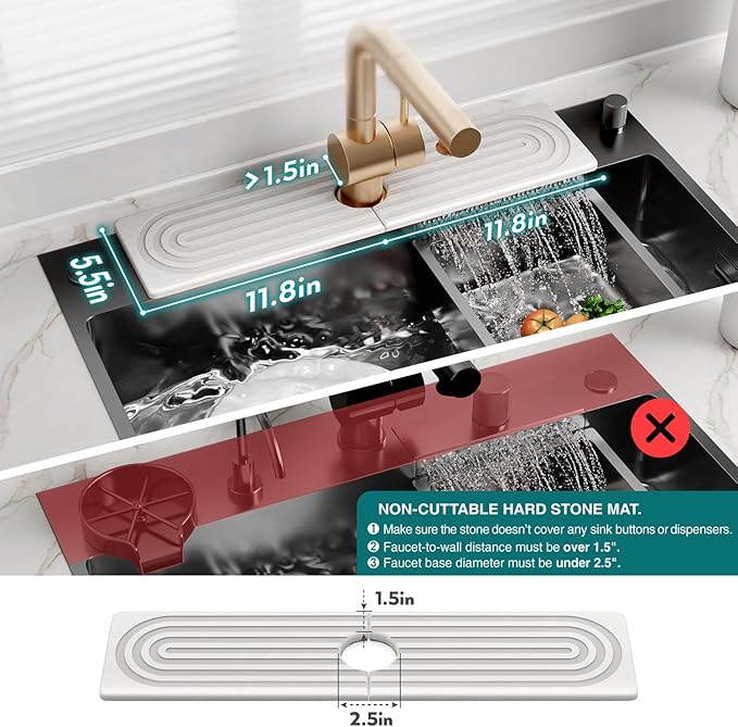 Large Faucet Mat for Kitchen Sink