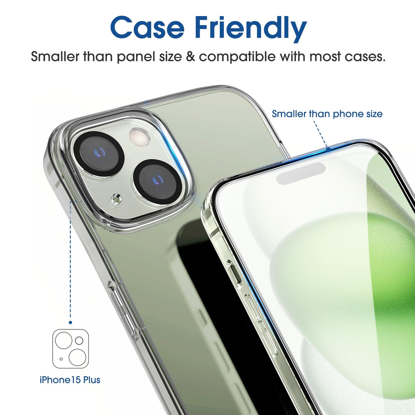 amFilm Easiest Installation OneTouch for iPhone 15 Pro Max Screen Protector [6.7 Inch] Tempered Glass + Camera Lens Protector, Auto-Alignment Tech, Bubble Free, Case Friendly, Anti-Scratch [2+2 Pack]