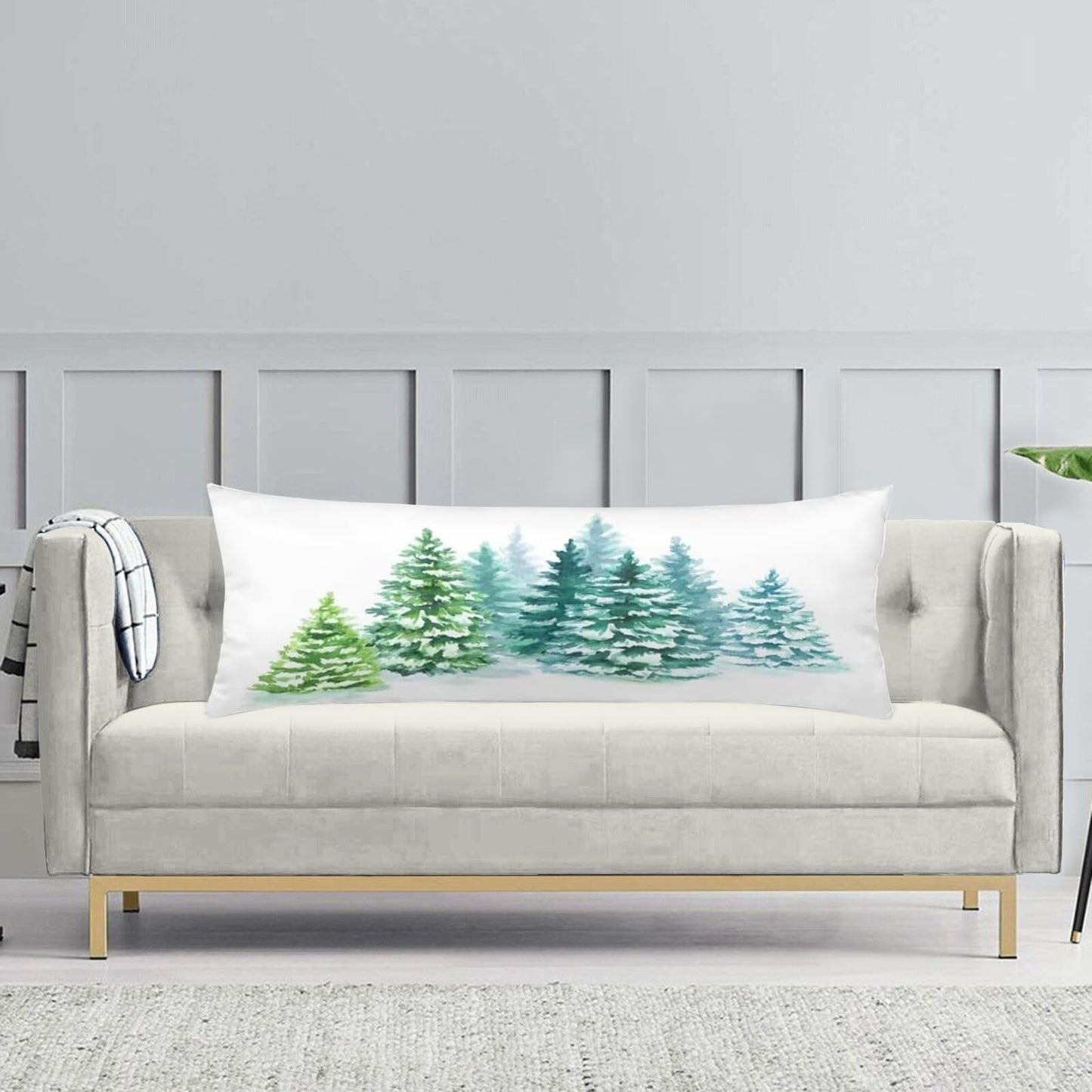 Christmas Body Pillow Cover Christmas Tree Xmas Winter Hohiday Throw Pillow Covers Long Pillow Case Protector with Zipper Decorative Rectangle Bed Pillowcases for Bedroom,Couch,Home Gifts 20"x54"