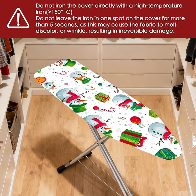 Nuxovilar Ironing Board Cover Winter Snowman Collage Pattern Polyester 15x54