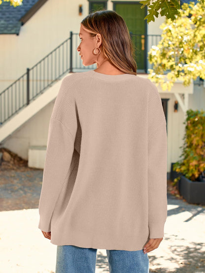 LILLUSORY Women Oversized Cardigan Sweater 2025 Fall Outfits Cloth Fashion V Neck Knit Button Front Casual Trendy Tops