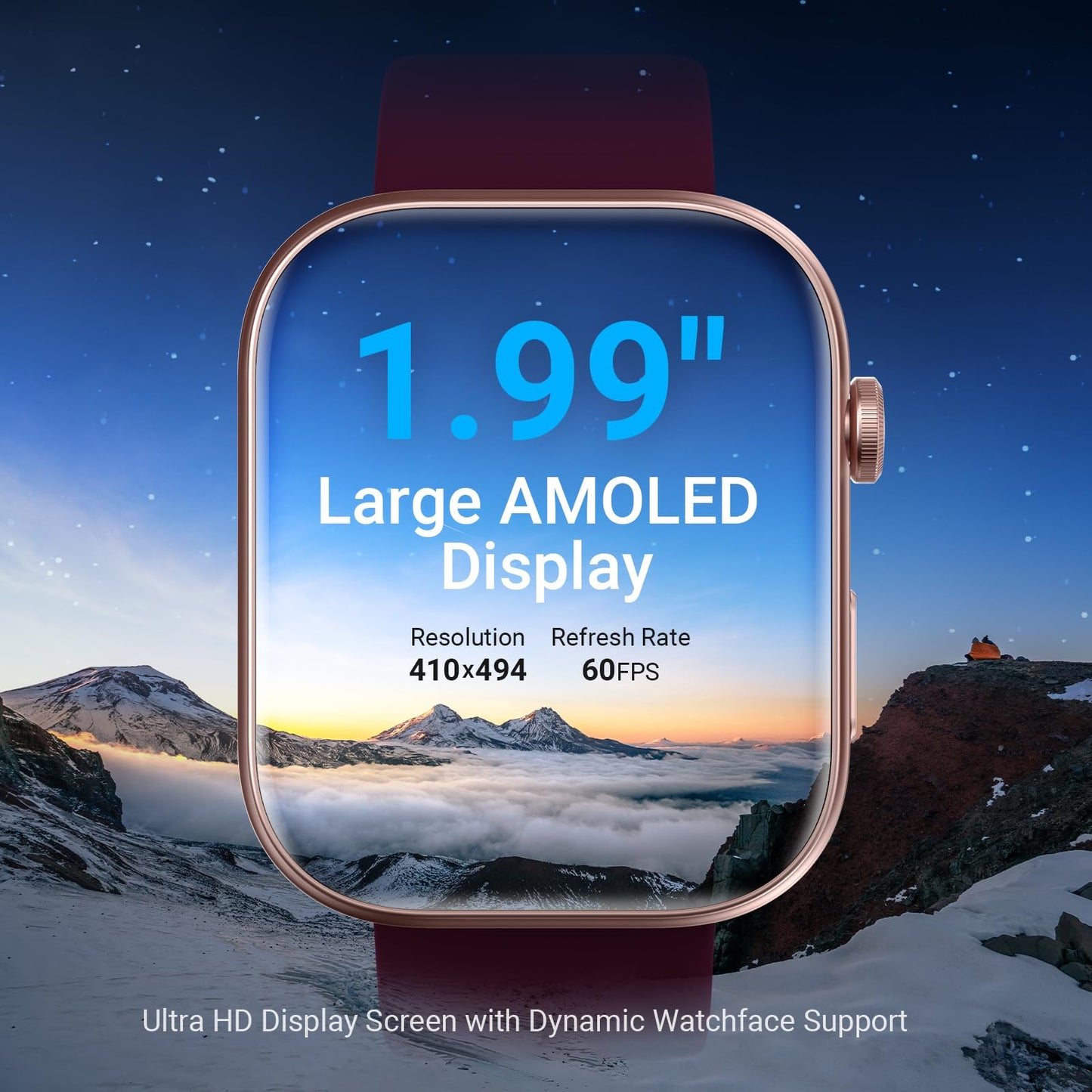 Smart Watches for Women Men, 1.99”Large AMOLED Screen Fitness Tracker Watch with AI Voice, Bluetooth Call, Heart Rate/SpO2/Sleep Monitor, 3ATM Waterproof, 12 Days Battery, 105 Sport Modes