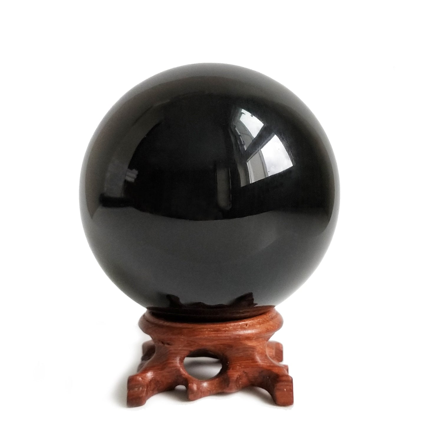 Mina Heal Genuine Obsidian Crystal Sphere for Meditation, Divination, and Feng Shui – Black Crystal Ball for Scrying and Healing