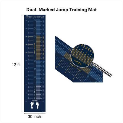 Newzela Standing Long Jump Mat, Broad Jump Measurement for School and Home Exercise, Non-Slip Gym Mat for Workout Training