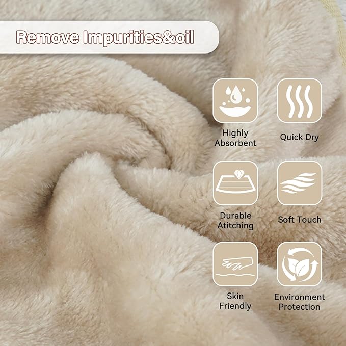 Nugilla Makeup Remover Cloths, 8 Packs Makeup Remover Towels Reusable Face Wash