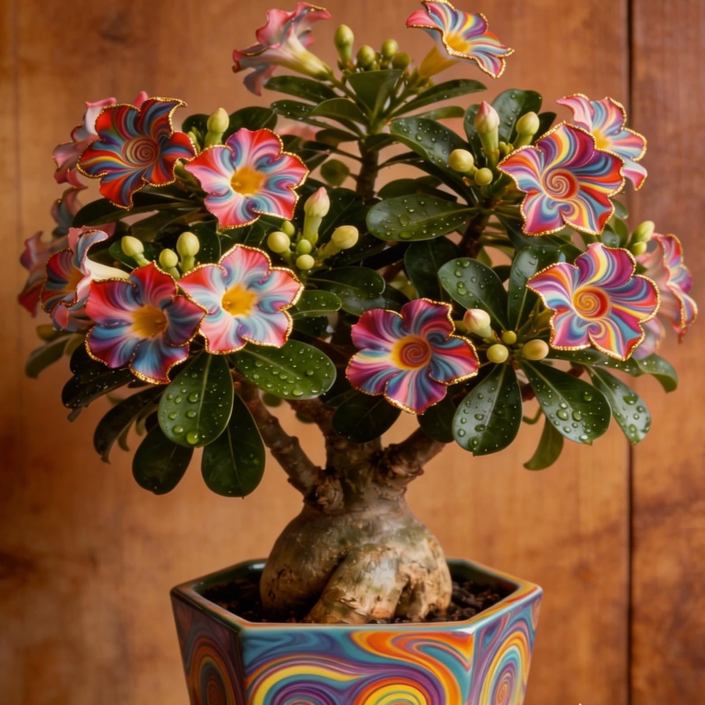 Rare Desert Rose Plant Live Succulent | Low Maintenance Flowering Plant for Indoor & Outdoor Home Garden Decor (1)