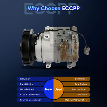 ECCPP AC Compressor 2003-2006 for Acura MDX 3.5L 2003-2008 for Honda for Accord Odyssey Pilot Ridgeline 3.0L 3.5L Air Conditioning Compressor Rapid Cooling 10S20C