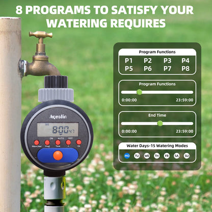 Aqualin Hose Water Tap Timer Garden Irrigation System Controller Watering Computer Waterproof
