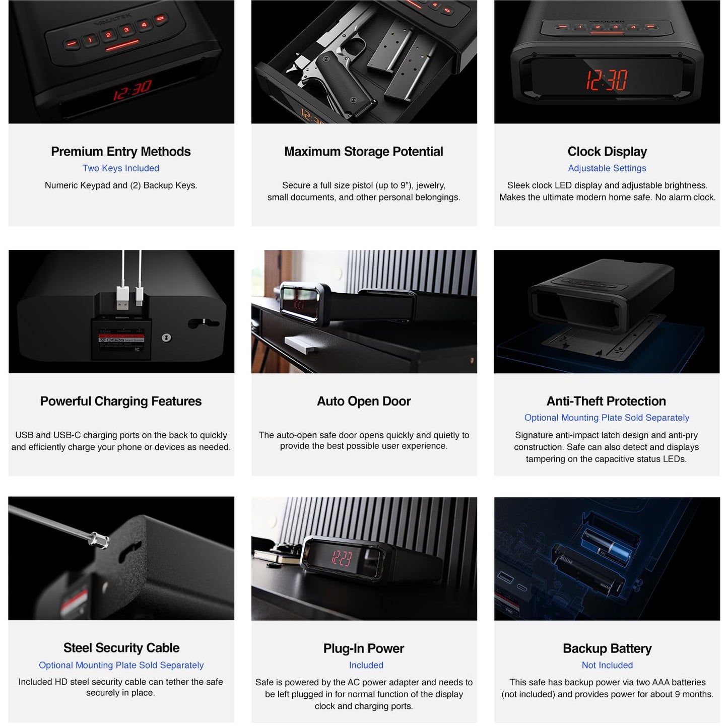 VAULTEK DS2e Smart Station™ Essential Model with Digital Keypad + Auto Open Drawer + Charging Ports