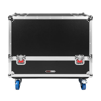 Gator Cases G-TOUR Series ATA Style Road Case for (2) QSC K12 Speaker Cabinets with Cable Storage and Heavy Duty 4" Casters, (G-TOUR SPKR-2K12)