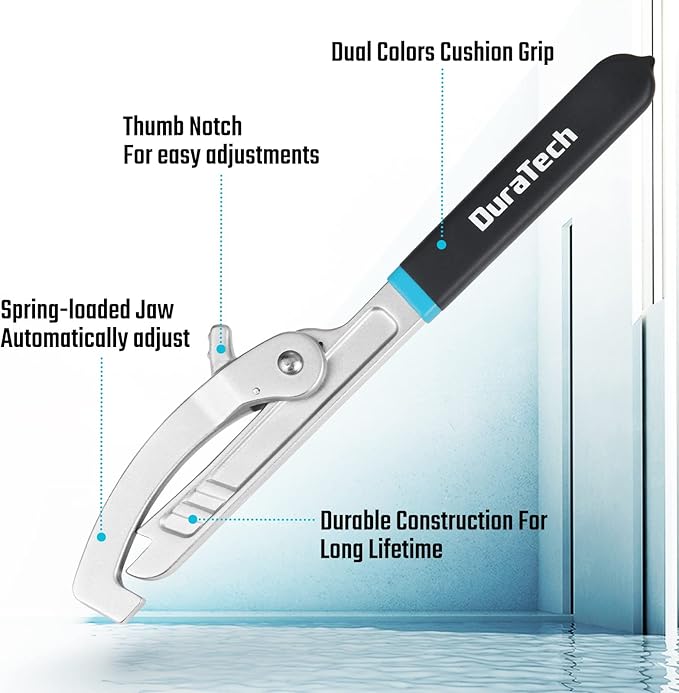 DURATECH Sink Strainer Lock Nut Wrench, Adjustable up to 4-3⁄4" Capacity