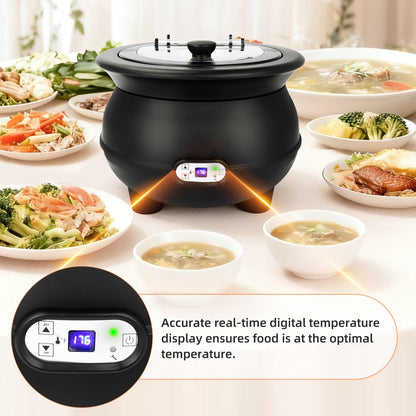 YUANHAO 8 Qt. Black Soup Kettle Warmer - 120V, 450W