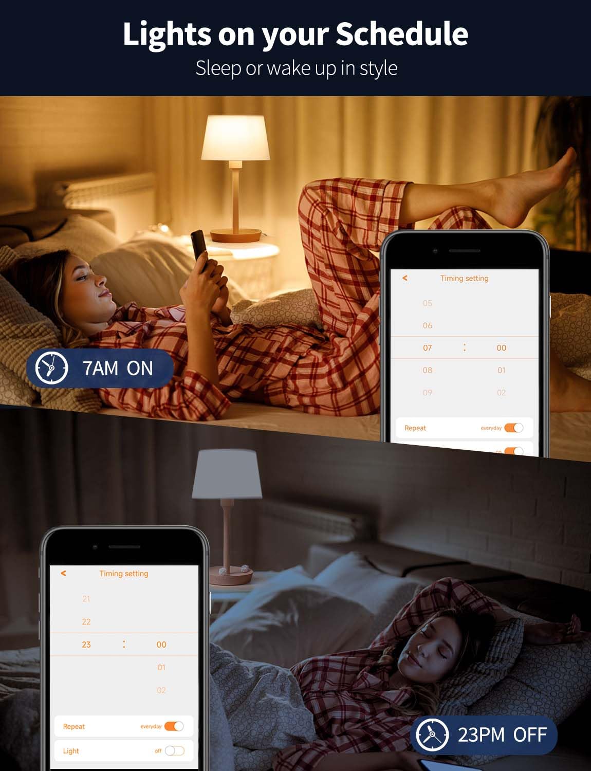 iLC Smart Light Bulb (150 Watt Equivalent) Compatible with Alexa Only, 1550 Lumens, Color Changing Warm White 2700K, 14W Bright LED Bulbs (4 Pack)