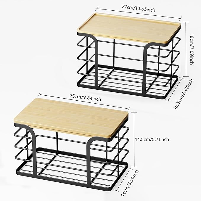 2 Pack Stackable Storage for Kitchen Laundry Pantry Organizers, Trash Bag Holder
