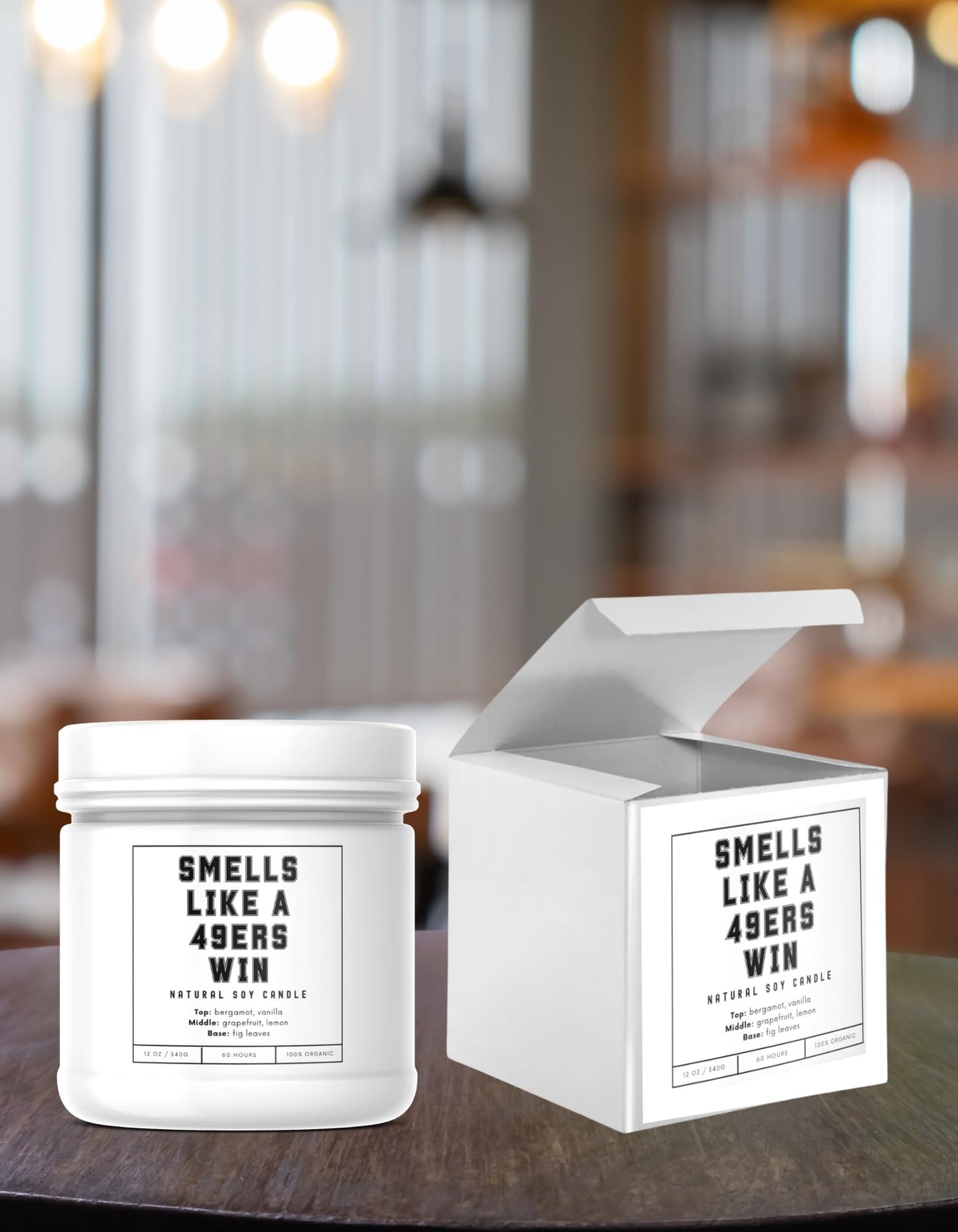 Smells Like A Miami Hurricanes Win - Scented Soy Wax Candle (8.0 oz) 50-60 Hour Burn Time, Cotton Wick, Frosted White Glass Jar (Vanilla)