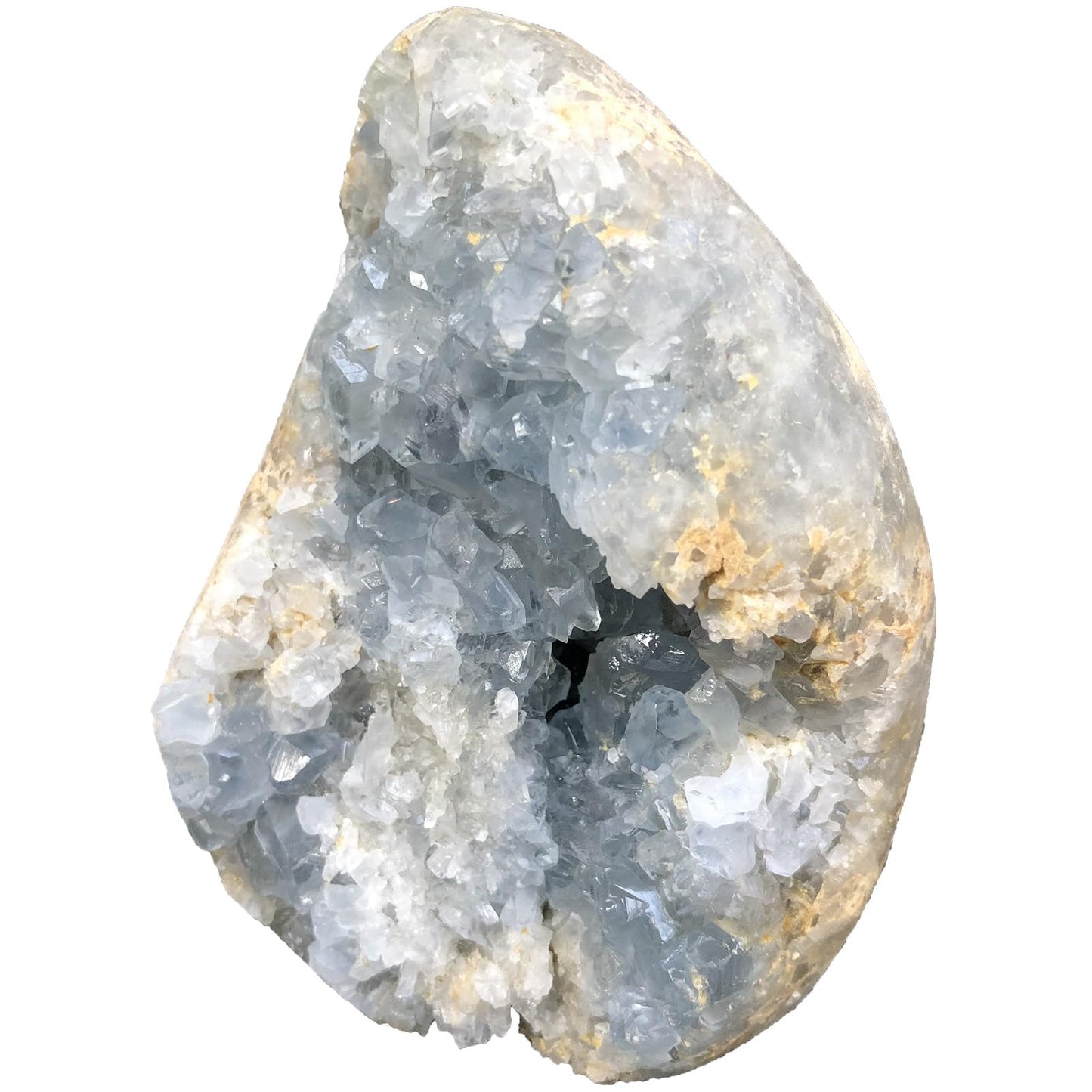MOGEMT Raw Blue Celestite Crystal Geode Natural Healing Crystal Cluster Large Irregular Celestine Stone Home Decor 2-3 Lbs