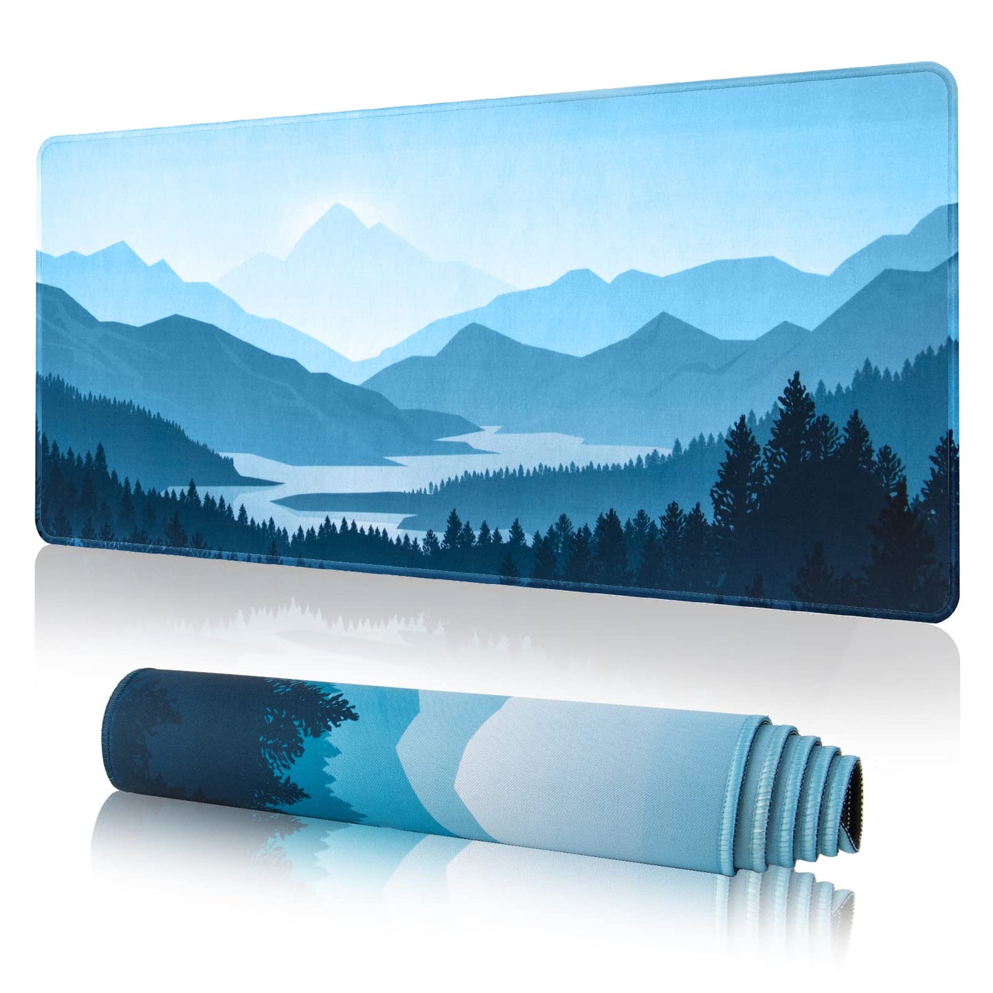 EFISH Mouse Pad (800 * 300 * 3 MM) Extended Large Mouse Mat Desk Pad, Stitched Edges Mousepad,Non-Slip Rubber Base,XL Gaming Mouse Pad for Office & Home
