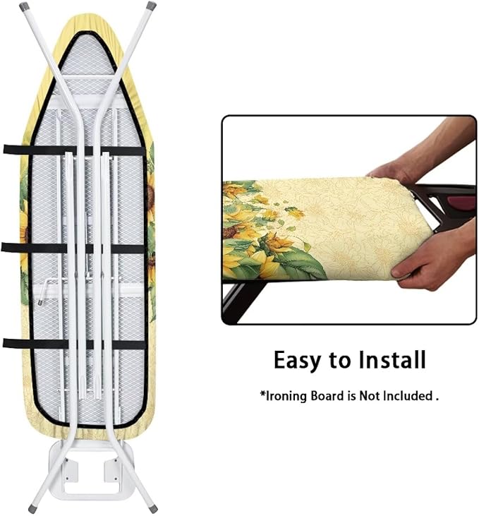 Yellow Sunflower Ironing Board Cover Art Floral Iron Pad Covers Padding