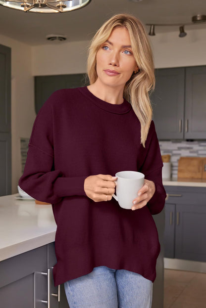 EFAN Women's Oversized Sweaters 2025 Fall Crewneck Batwing Sleeve Pullover Sweaters