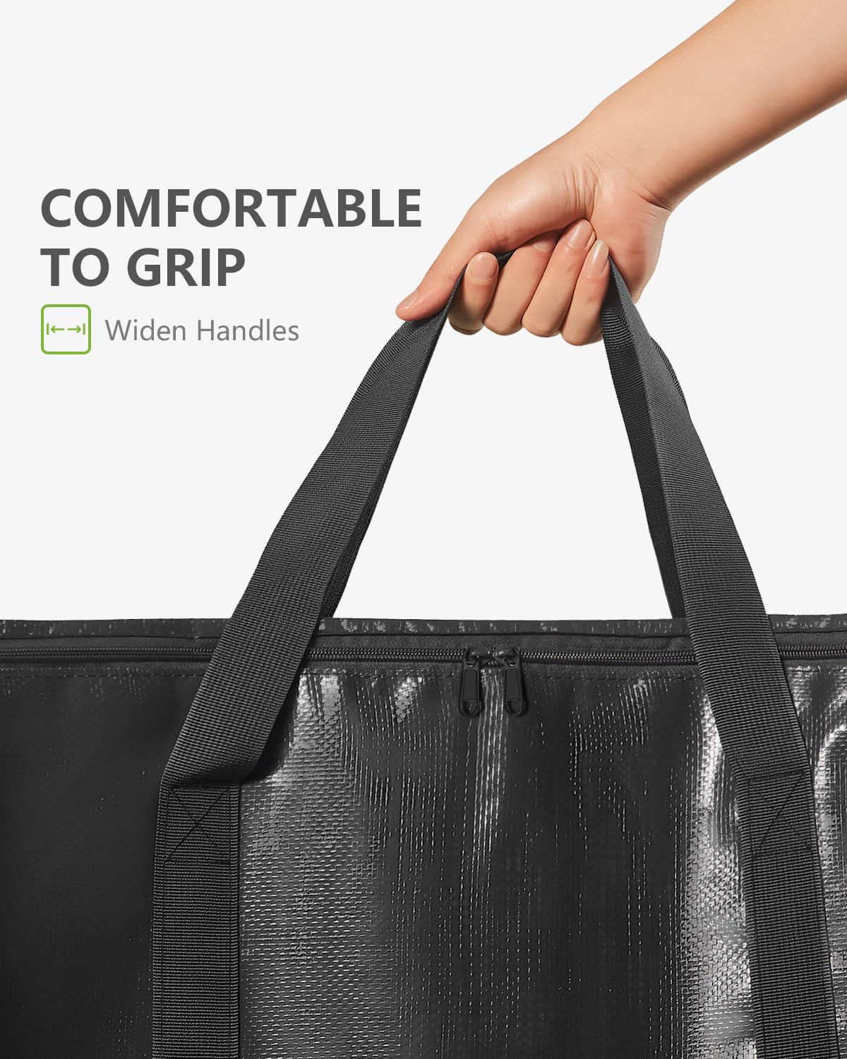 DAYSEON Heavy Duty Moving Bags Extra Large, Premium Storage Bags with Durable Zippers, Reinforced Handles, Moving Supplies for Clothes, Bedding, College Dorm Essentials, 8 Pack Black