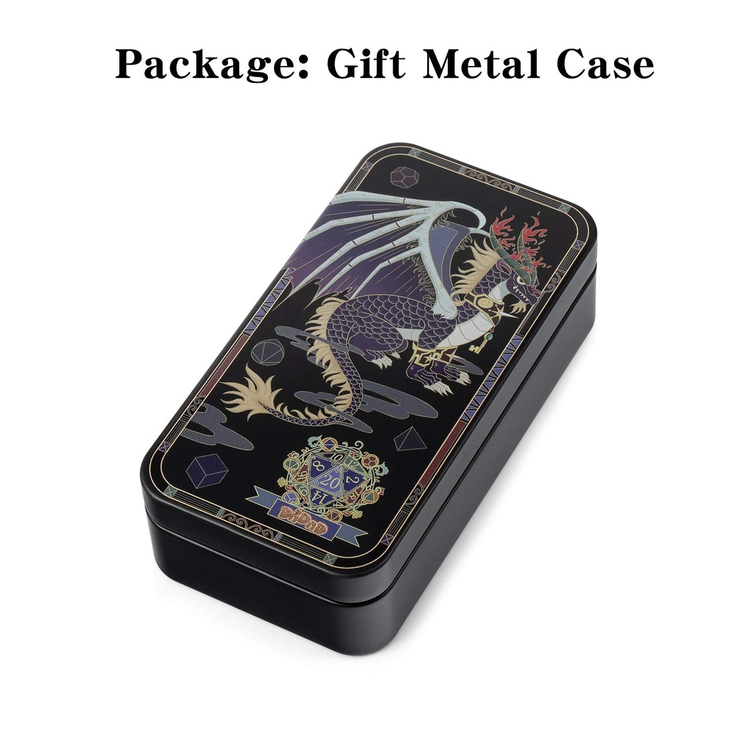 D&D Metal Dice Set, DNDND 7PCS Metallic Ancient Copper Dice with Metal Case for DND Dungeons and Dragons Table Games Roly Playing Rolling