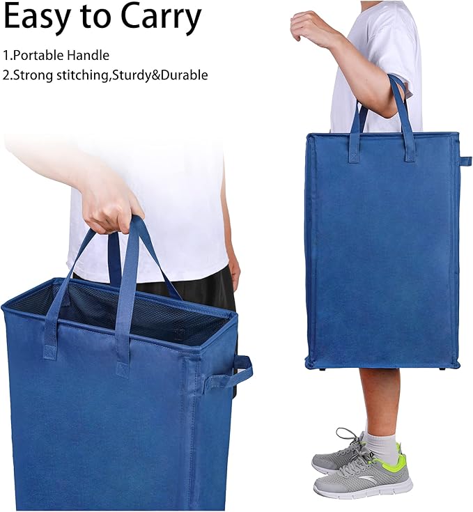 Odonata Slim Laundry Hamper Handles Collapsible Laundry Basket Thin Dirty