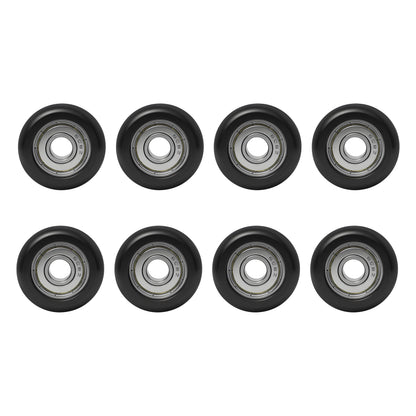 8 Pcs Roller Wheels Replacement Compatible with Aero Pilates Reformer, Smooth and Quiet Glide Wheels Compatible with Aero Pilates Reformer (Black)