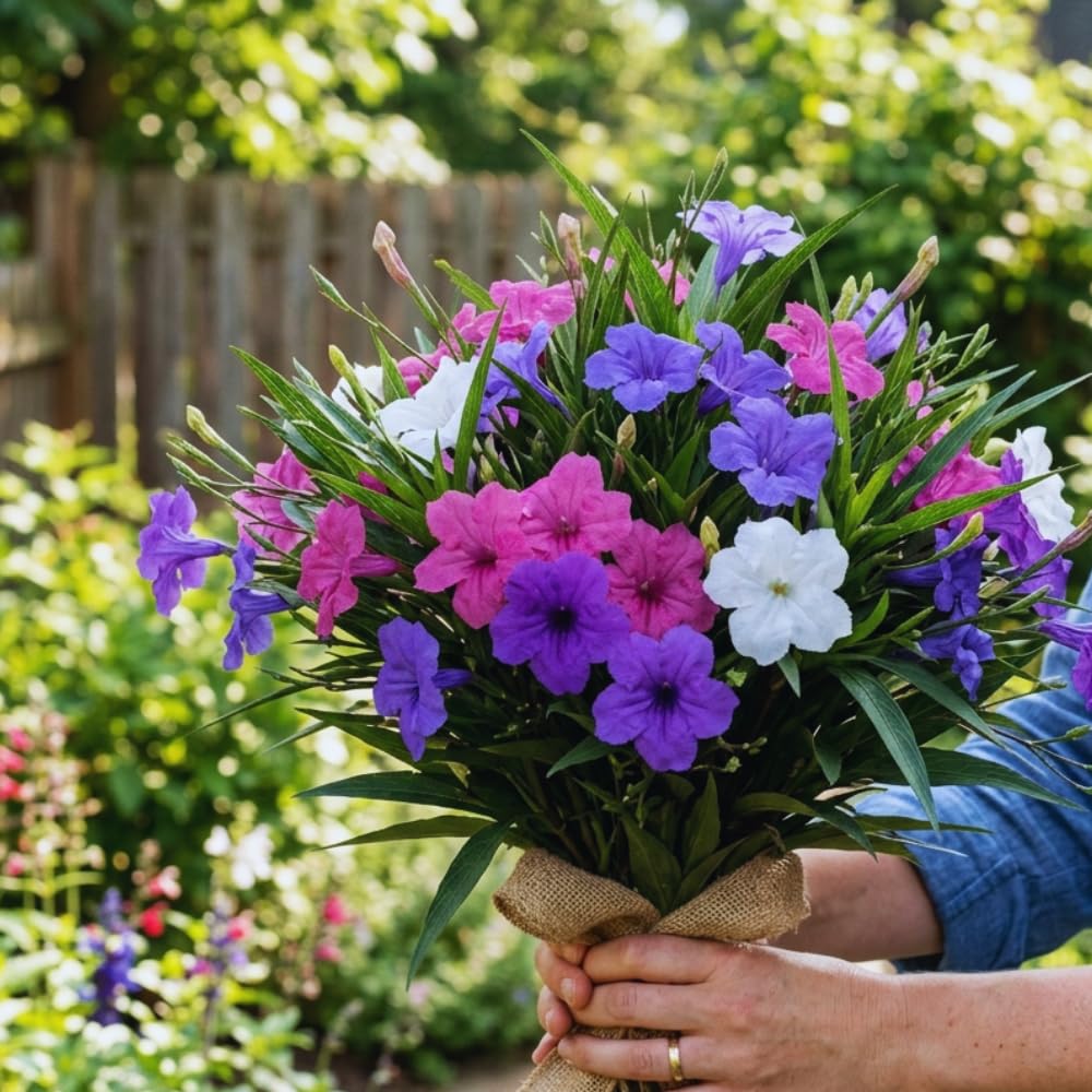 Set 6 Mexican Petunias Live Plants, Mexican Petunia Plants, Well Rooted, 5 to 7 Inc Tall, Shrub Plant Live for Growing Indoor Outdoor (Mix)