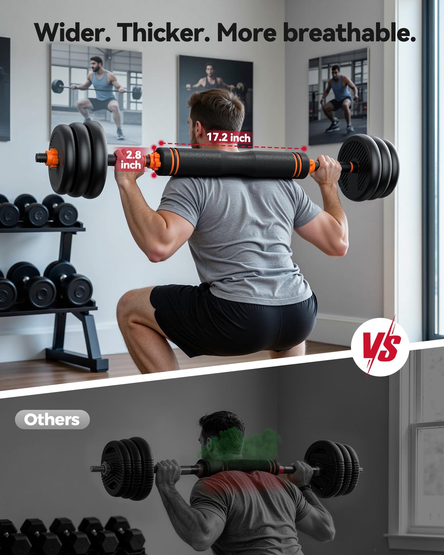 FEIERDUN Adjustable Dumbbells, 20lbs Free Weight Set with Connector, 4 in1 Dumbbells Set Used as Barbell, Kettlebells, Push up Stand, Fitness Exercises for Home Gym Suitable Men/Women