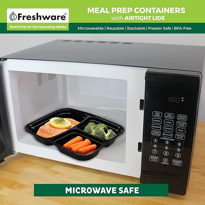 Freshware Meal Prep Containers 3 Compartment