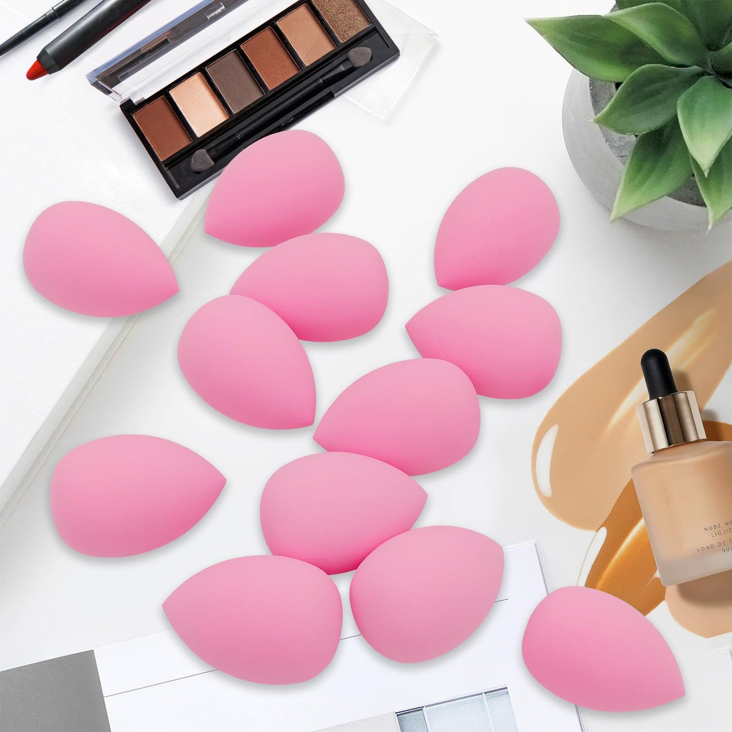 12 Pieces Professional Makeup Sponge Set,Latex Free Flawless Soft Setting Face Puffs,Multicolor Beauty Sponge Blender Cosmetic Applicator for Powder,Liquid,Facial Makeup Tools