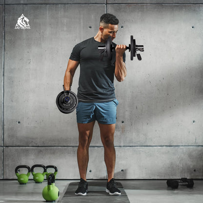 LIONSCOOL 16" Olympic Dumbbell Handles, Loadable Dumbbells Bar for Strength Training, Compatible with 2''Standard Plates, Includes 2 Pair of Spring Collars