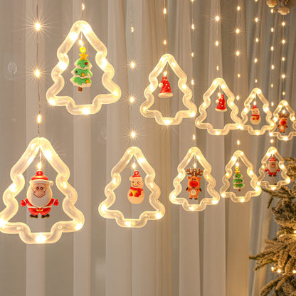 MILEXING Christmas Lights, 10 Tree Lights 120 LED Christmas Decorations Indoor, Battery Operated Christmas Window Lights 9.84 ft Waterproof String Light for Bedroom Party Curtain Decor